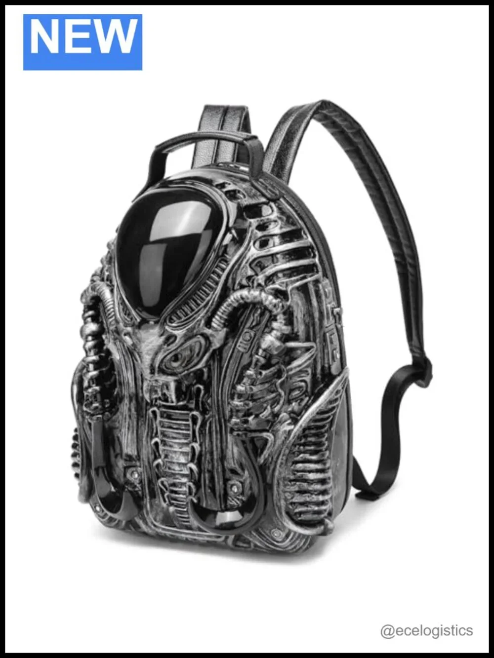 Alien Shape Novelty Faux Leather Backpack Purse Handbag Unisex Adults